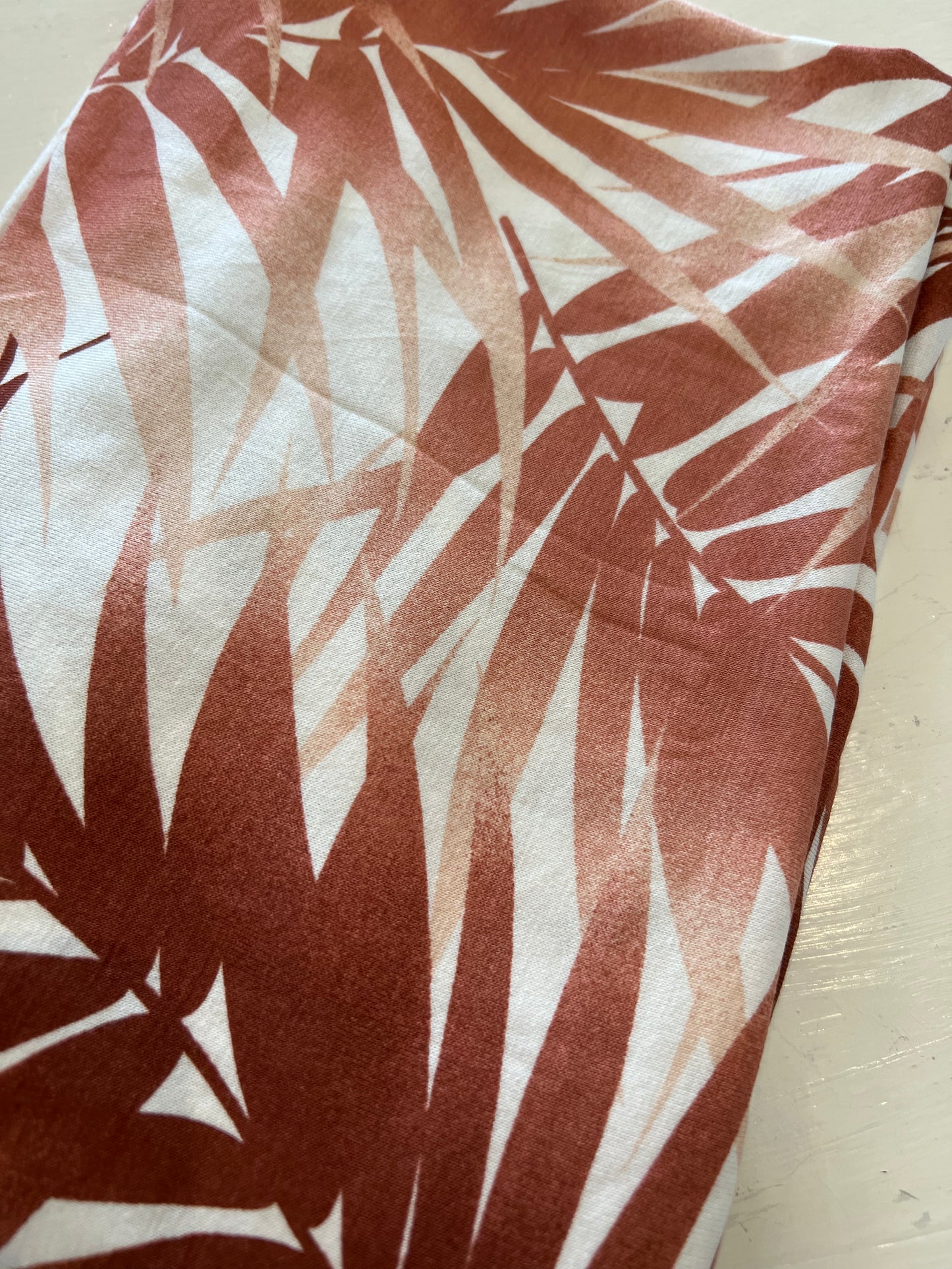 Printed Jersey Hijab: Rustic Peachy Palms