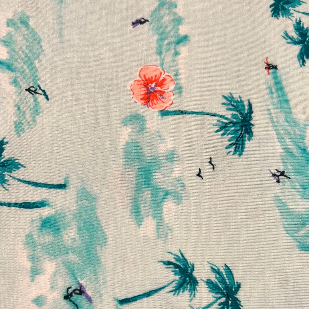 Printed Jersey Hijab: Sea Glass Island Surfer