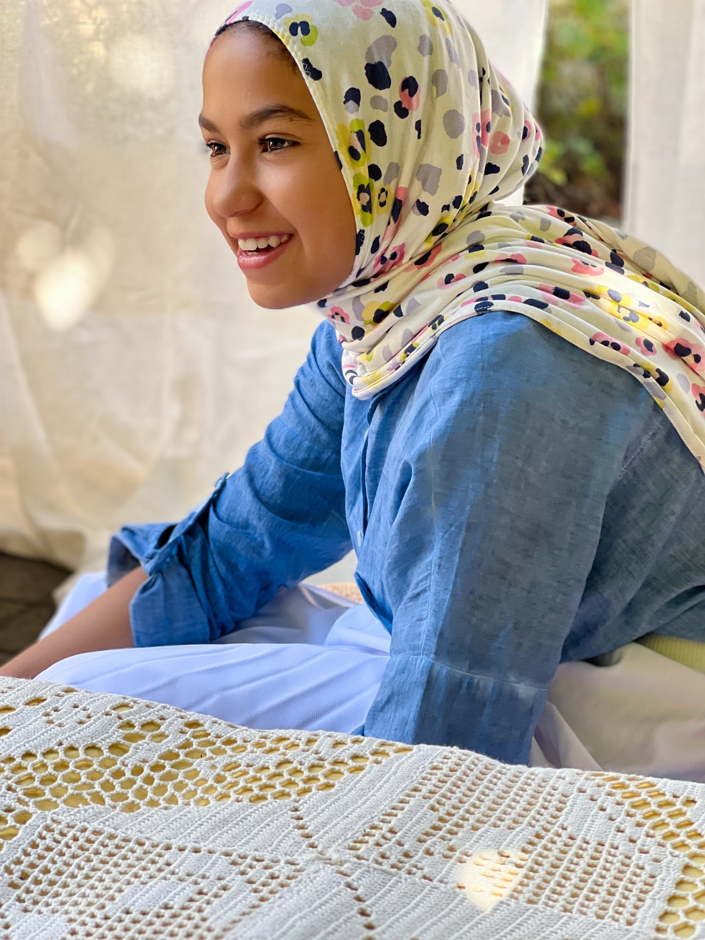 Printed Jersey Hijab: Hello Hip Kitty