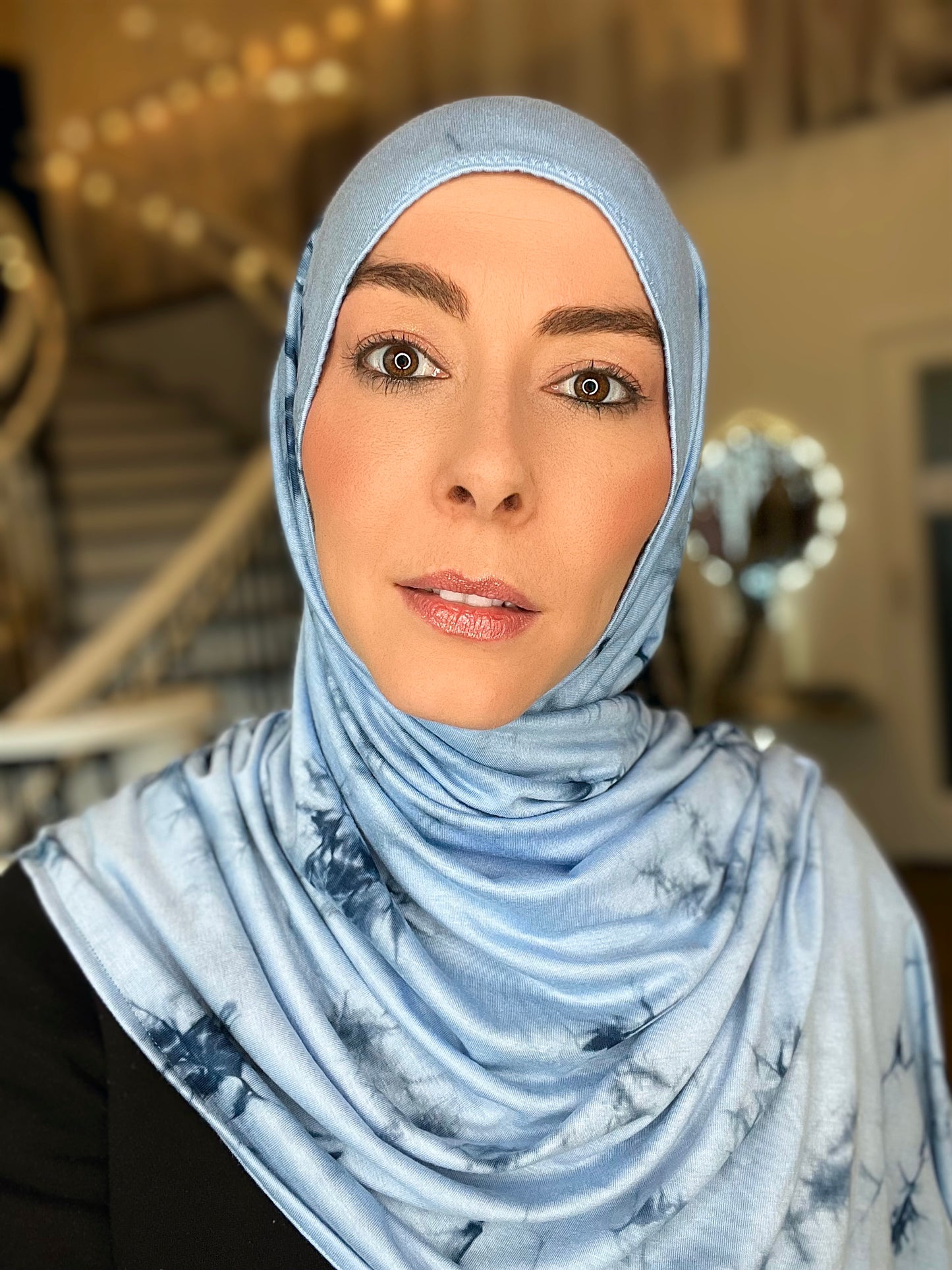 Tie Dye Jersey Hijab: Deep Ocean