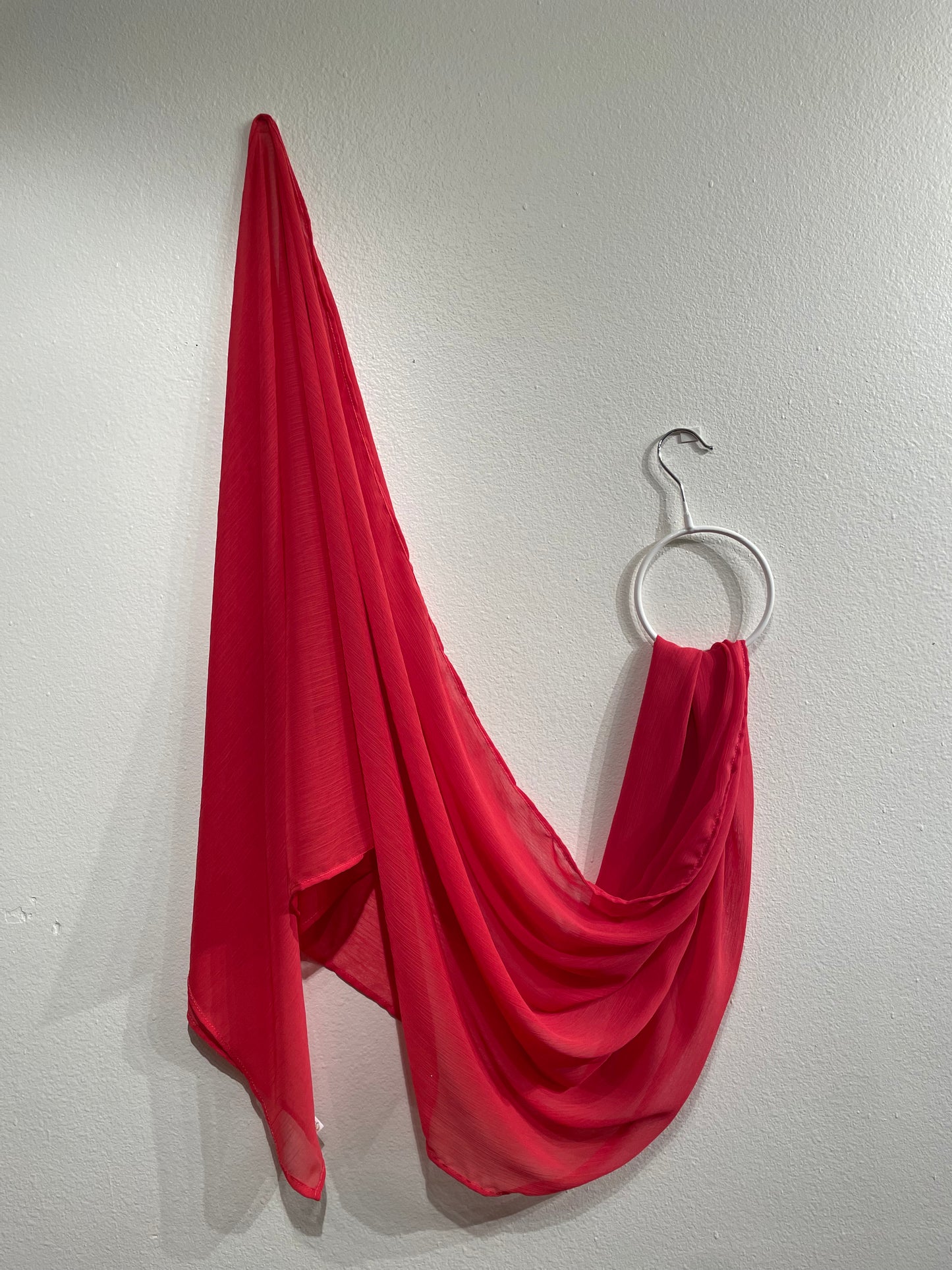 Crinkle Chiffon Hijab: Hot Pink