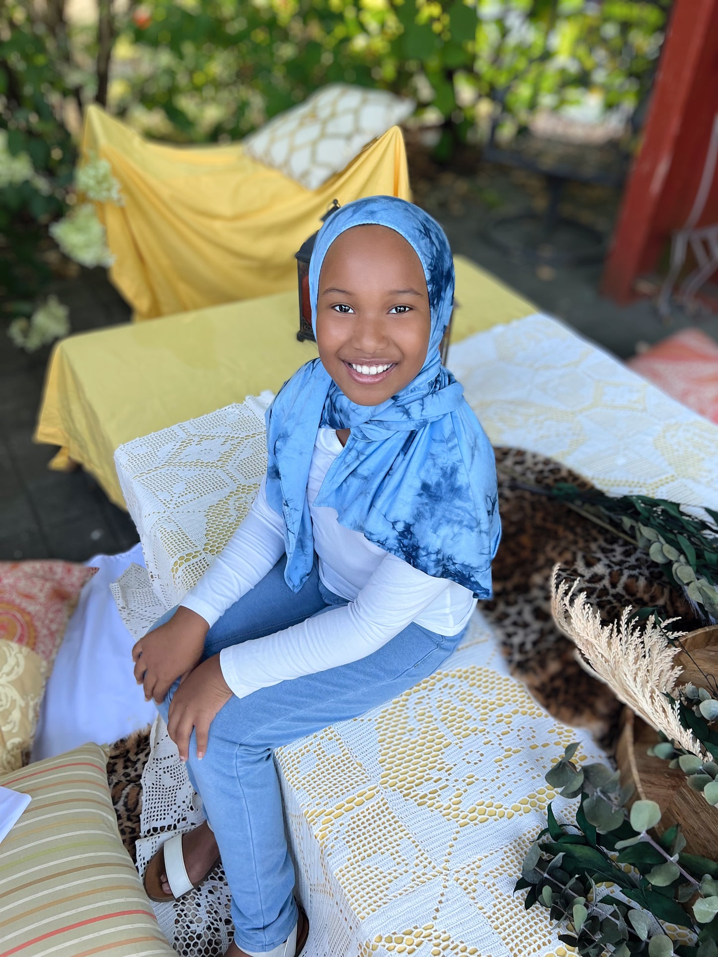 Tie Dye Jersey Hijab: Deep Ocean