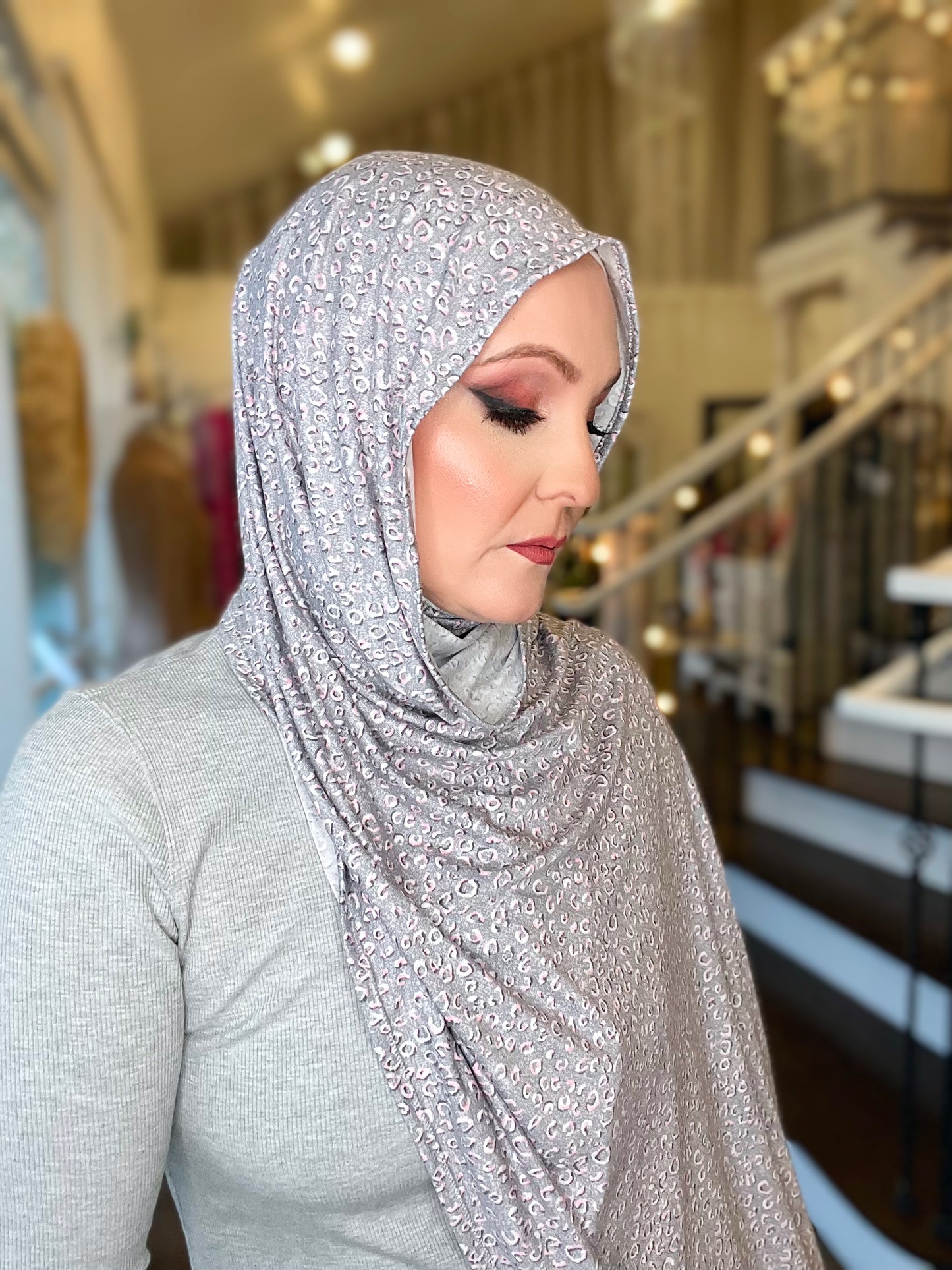 Printed Jersey Hijab: Charming Cheetah