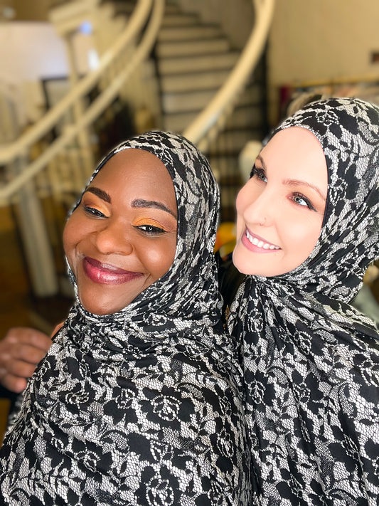 Printed Jersey Hijab: Senorita Lace