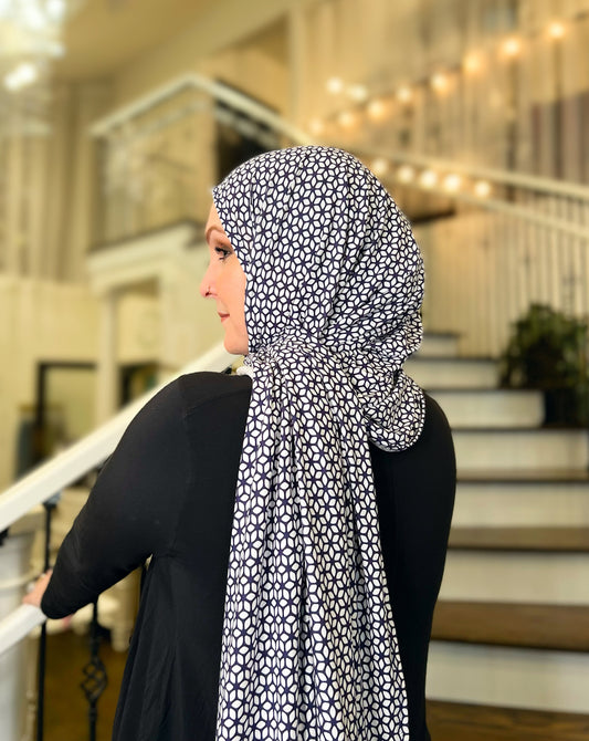 Printed Jersey Hijab: Julia's Mosaic Dreams