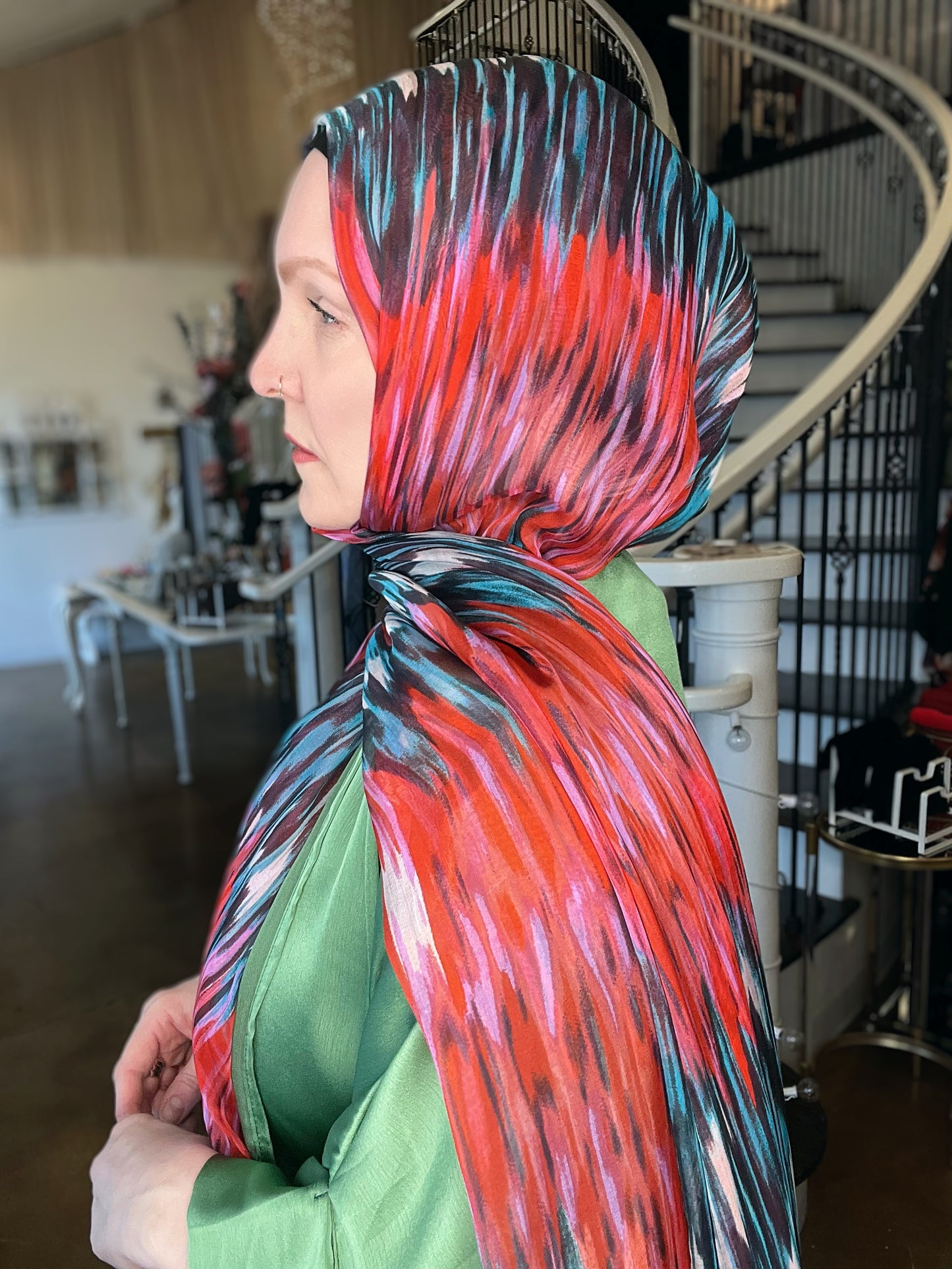 100% Silk Chiffon Hijab: Fever