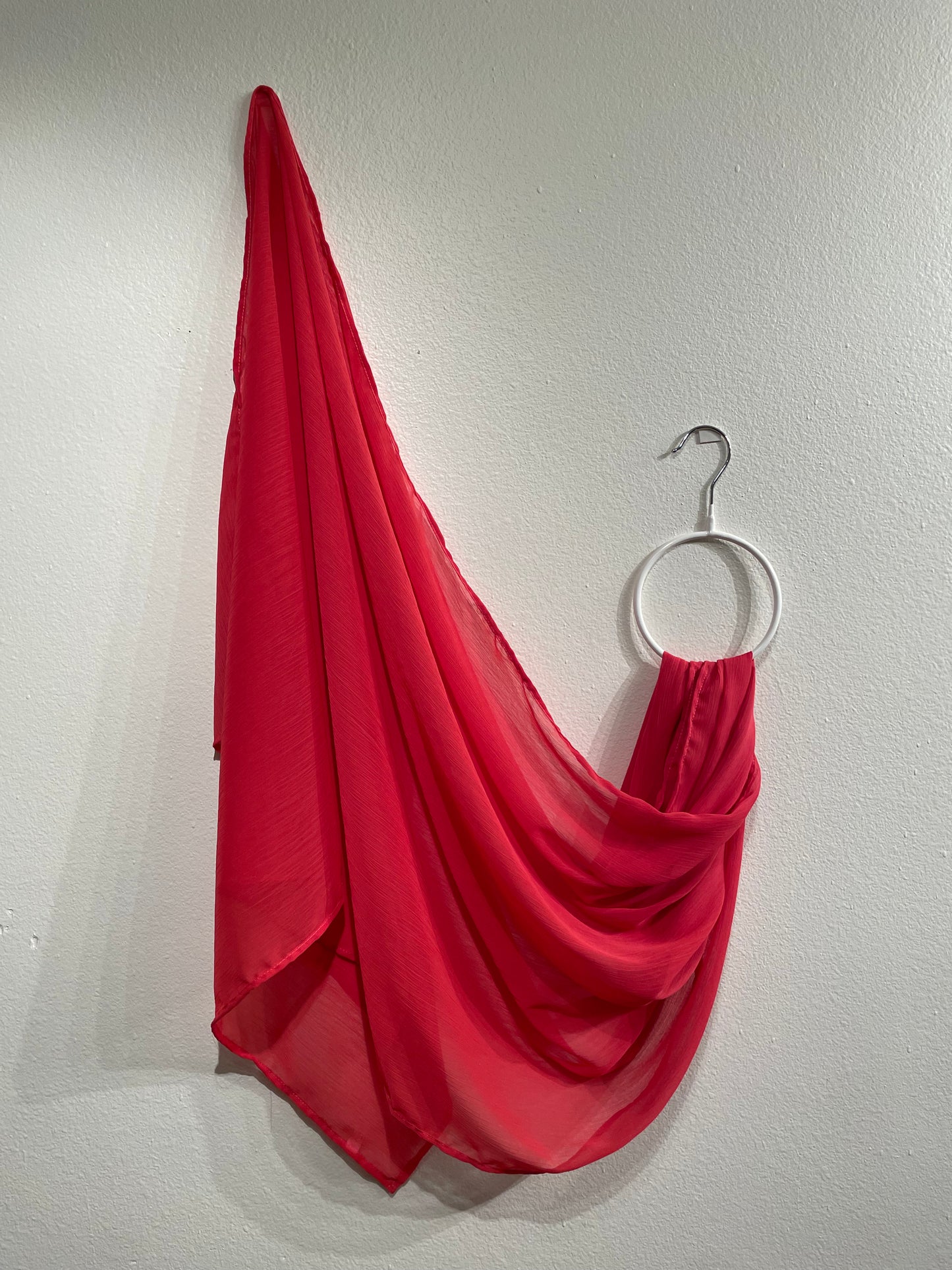 Crinkle Chiffon Hijab: Hot Pink