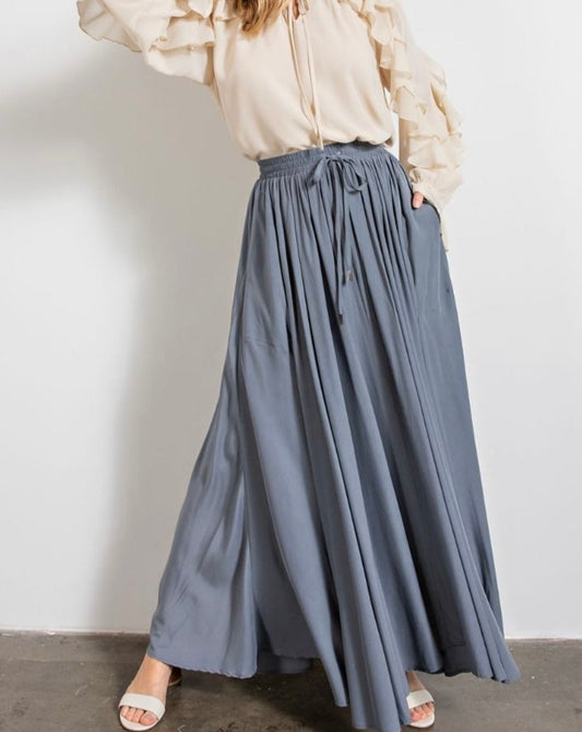 The Essential Maxi Skirt - Dusty Blue