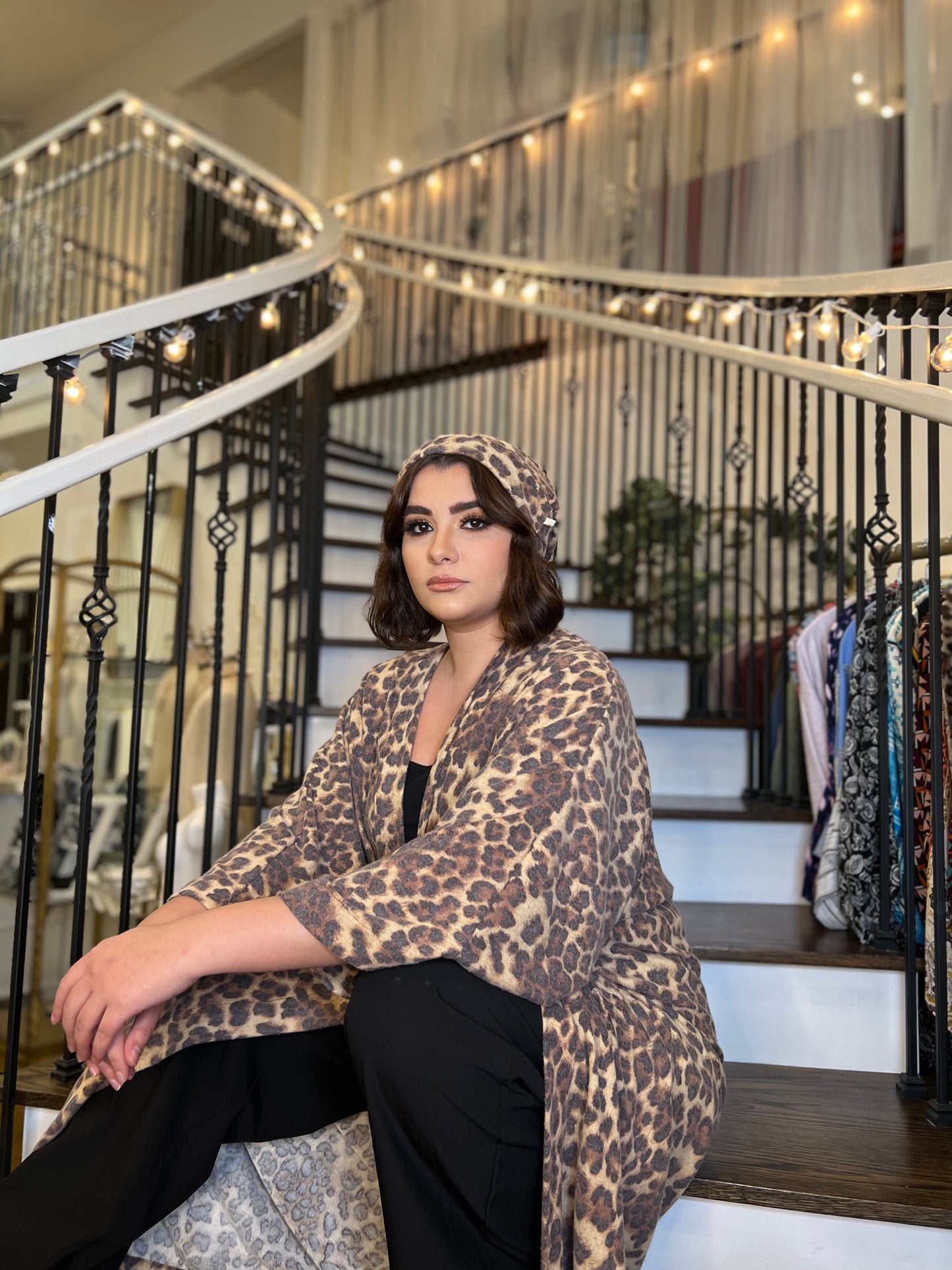 The Zahra Beanie: Classic Leopard