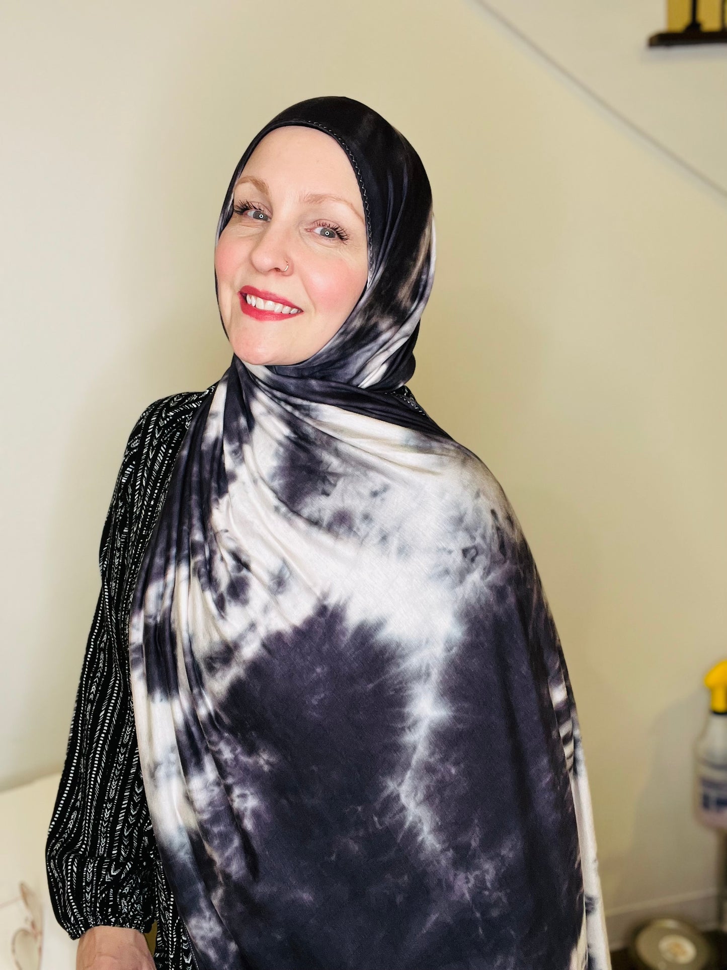 Tie Dye Jersey Hijab: Smokey Lavender Sky