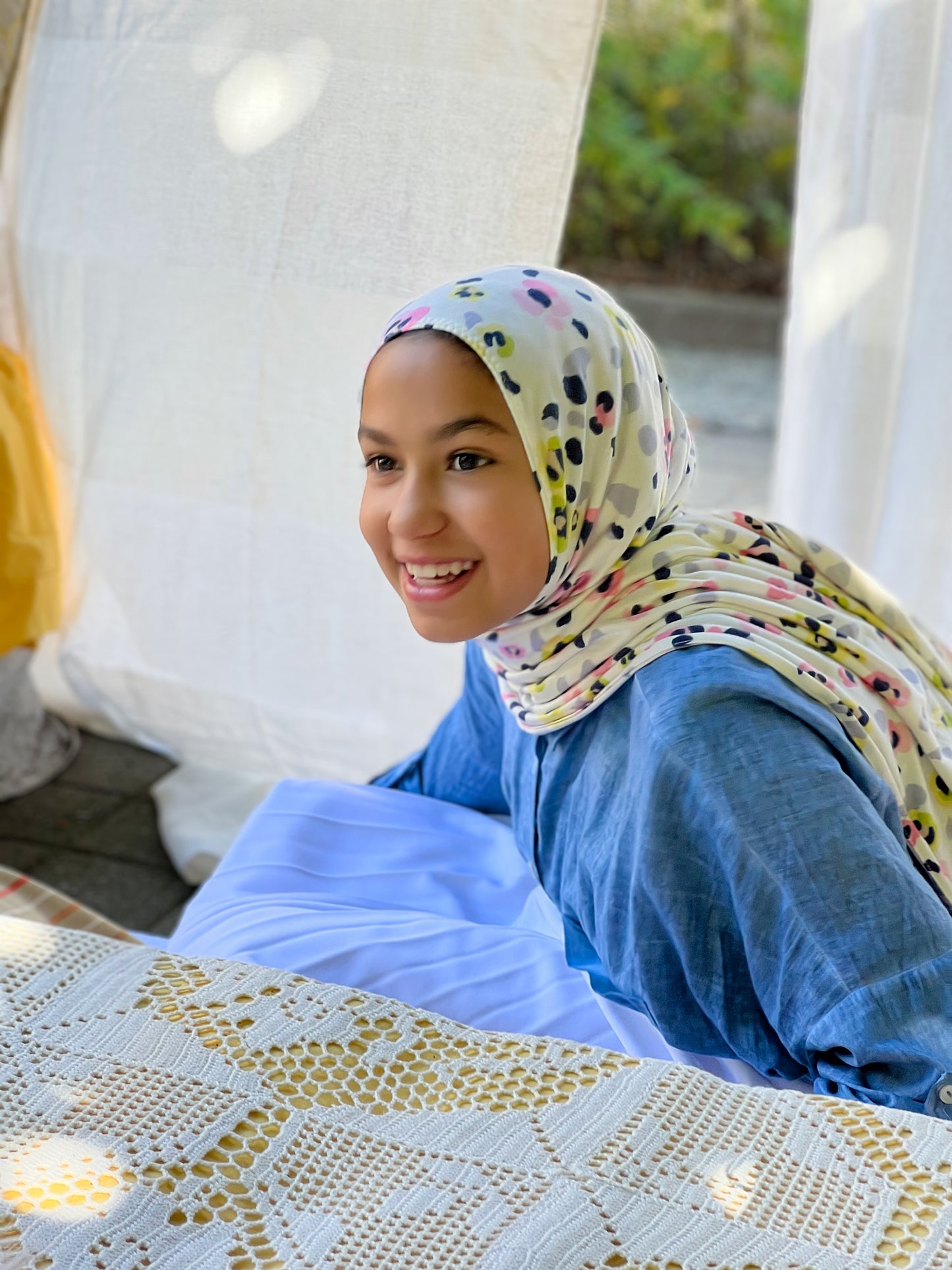 Printed Jersey Hijab: Hello Hip Kitty