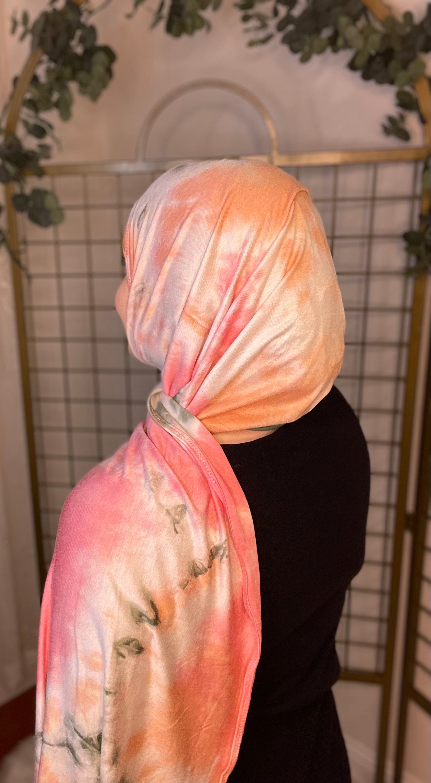 Tie Dye Jersey Hijab: Watermelon Mojito