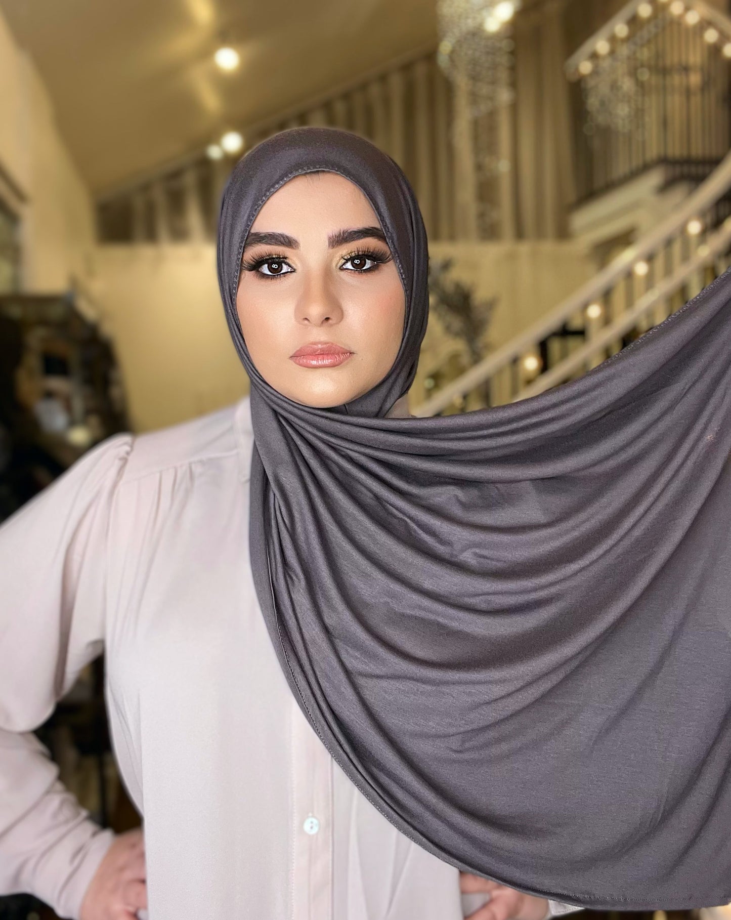 Jersey Hijab: Smoky Taupe