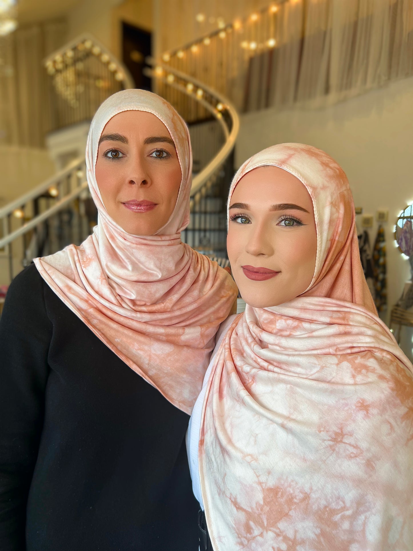Tie Dye Jersey Hijab: Pale Pink