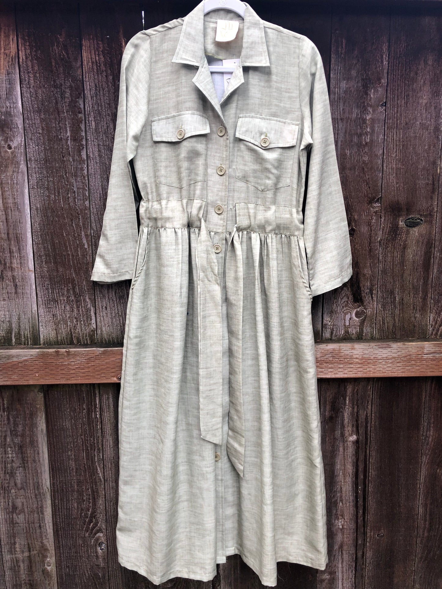Spring Trench Dress - Light Green