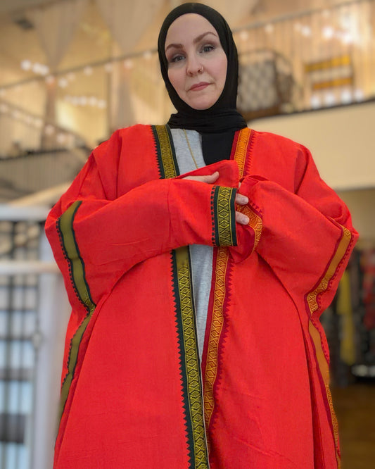 One-of-One | The Power Silhouette Abaya - Crimson Sultana