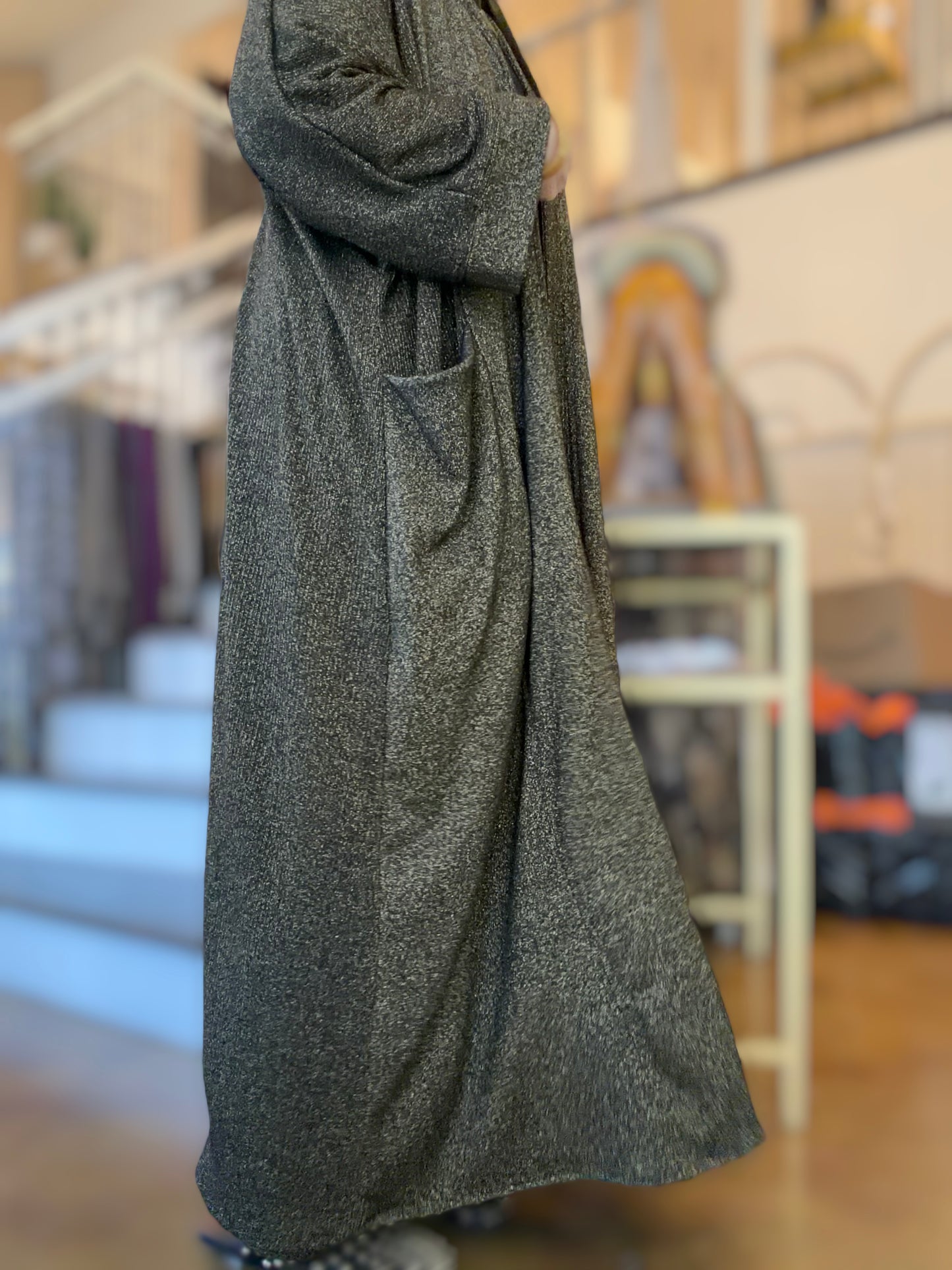 Pocket Anorak Sweater Abaya - Gilded Night Sky