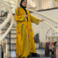 Pocket Anorak Abaya - Golden Hibiscus Bloom