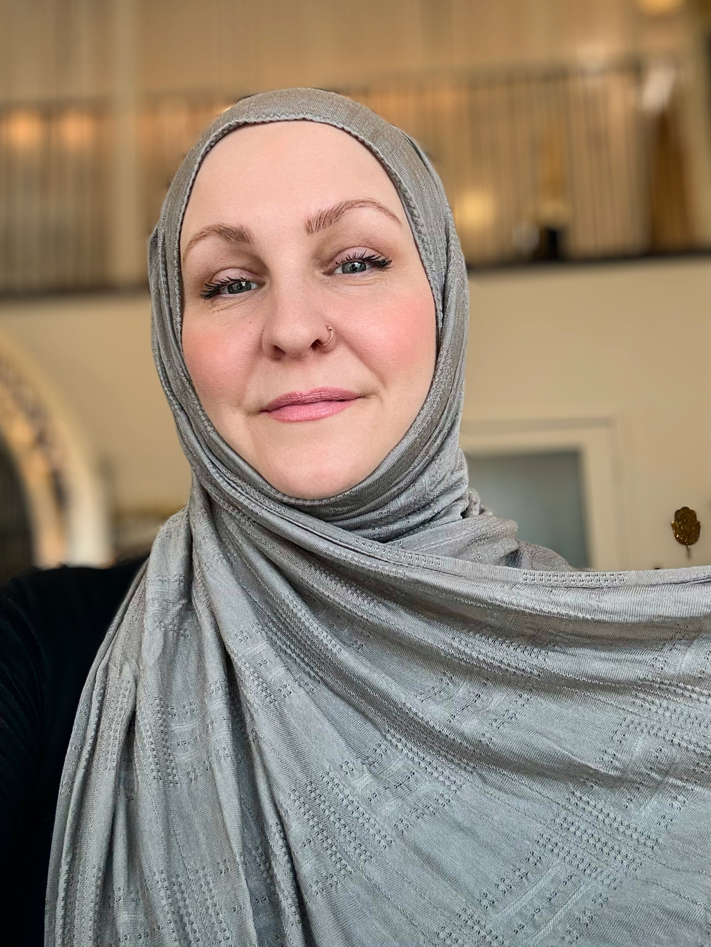 Jersey Hijab: Textured Cool Quartz
