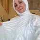 Burnout Metallic Chiffon Hijab: Winter White