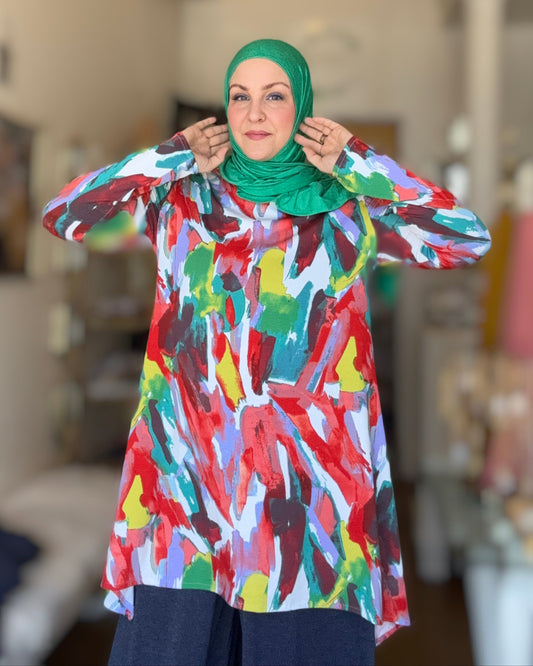 MC Everyday Active Tunic - Abstract Brush Stroke