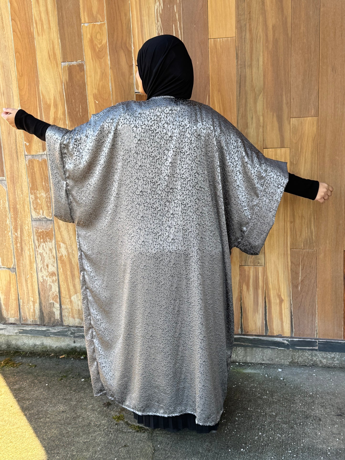 MC Burnout Chiffon Bisht: Steele Grey