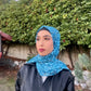 Chiffon Hijab: Blue Diamond Leopard
