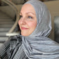 Performance Jersey Hijab: Heathered Light Grey