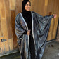 Metallic Oversized Abaya - Eid Collection: Silver & Black