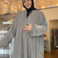 Nour Oversized Abaya - Plush Plisse Velour