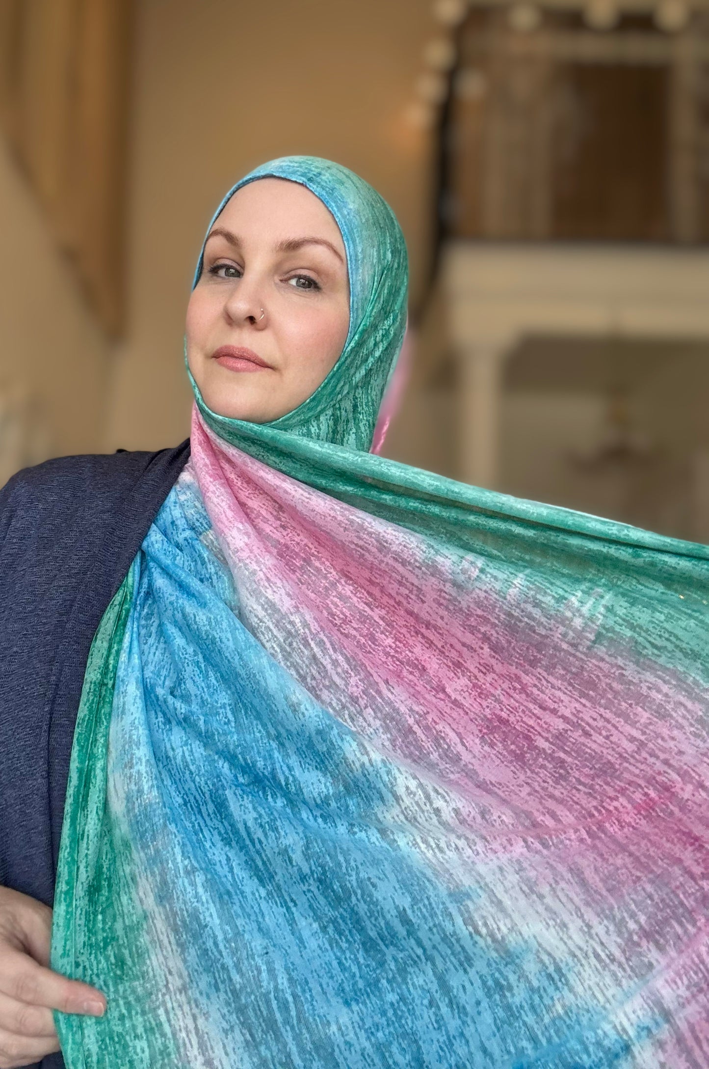 Burnout Tissue Jersey Hijab: Zuma Beach