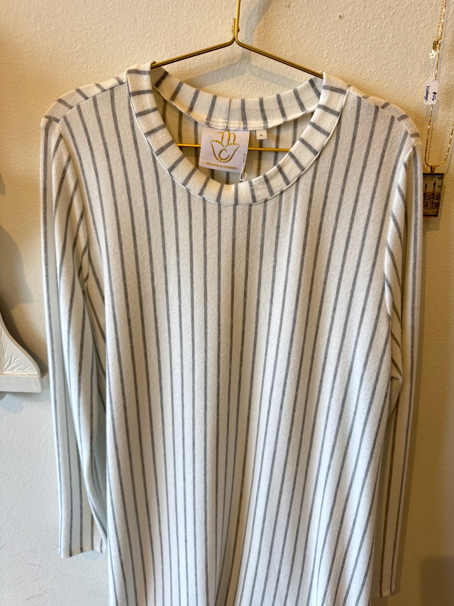 MC Essential Tunic - Eggshell Stripes Knit