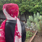 Chiffon Hijab: Red White Fade