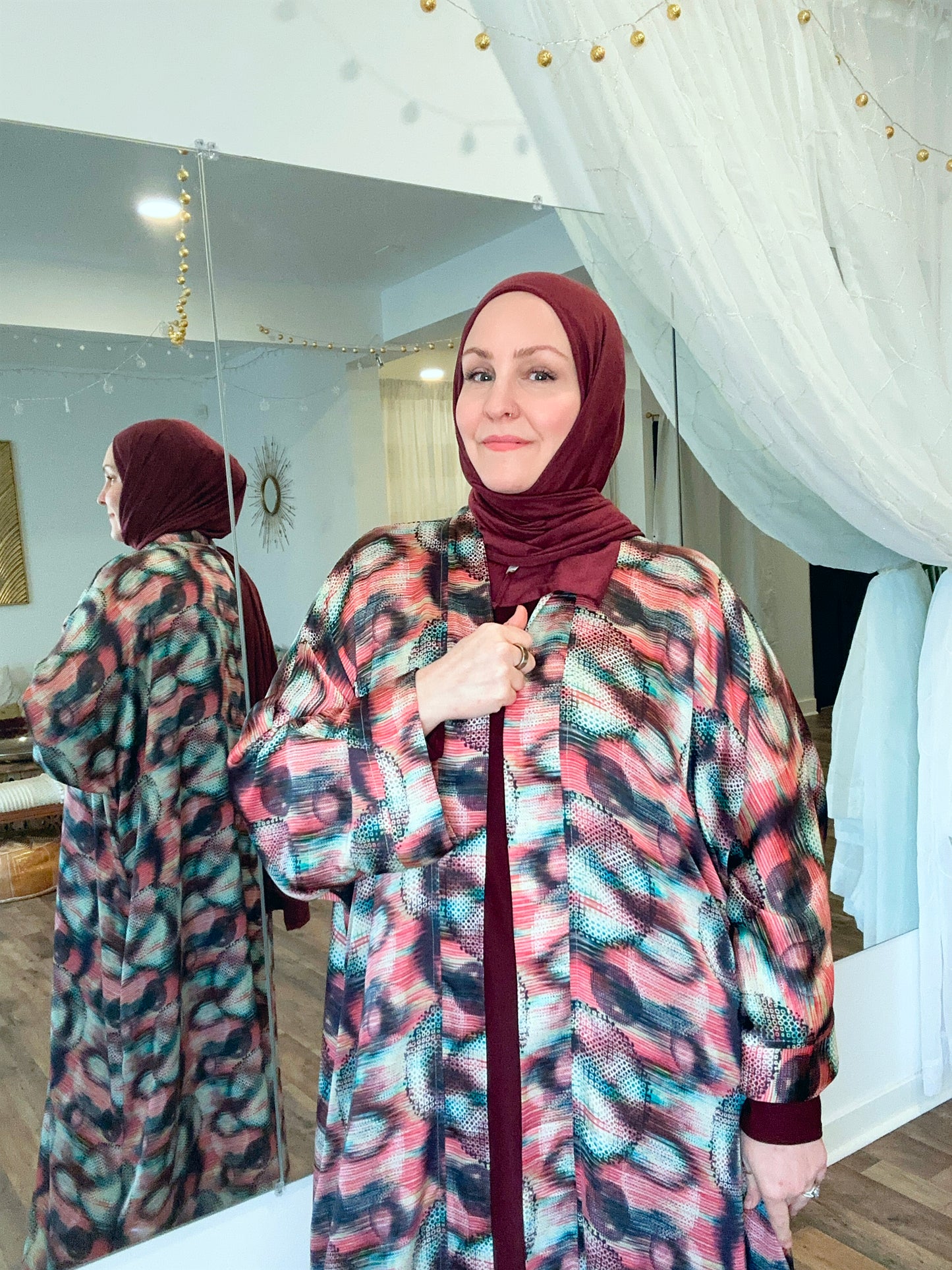 Nour Oversized Satin Abaya - Desert Pulse