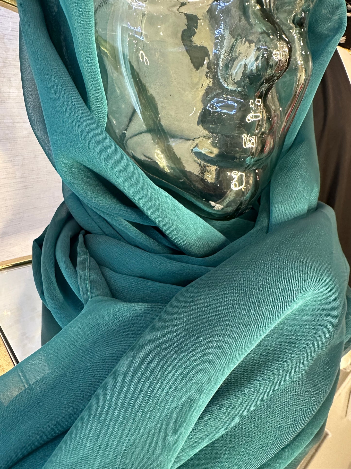 Iridescent Chiffon Hijab: Emerald