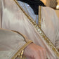 Metallic Oversized Abaya: Gold on Beige