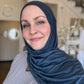 Performance Jersey Hijab: Dark Wash Denim