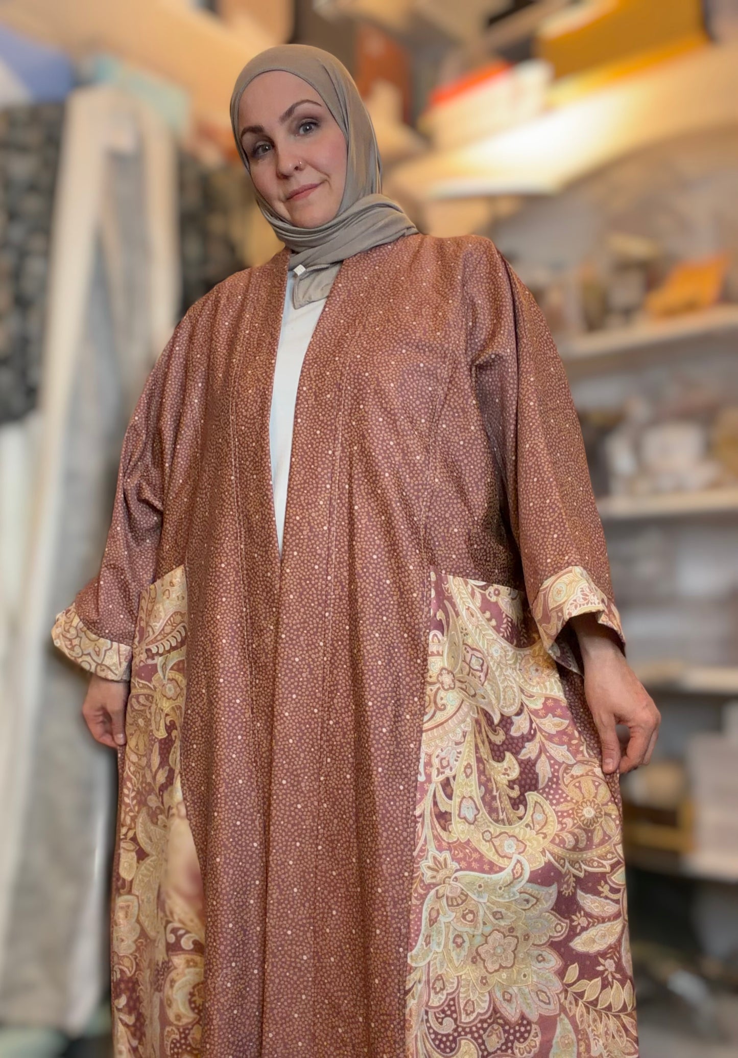 Upcycled Pocket Anorak Abaya — Henna Garden