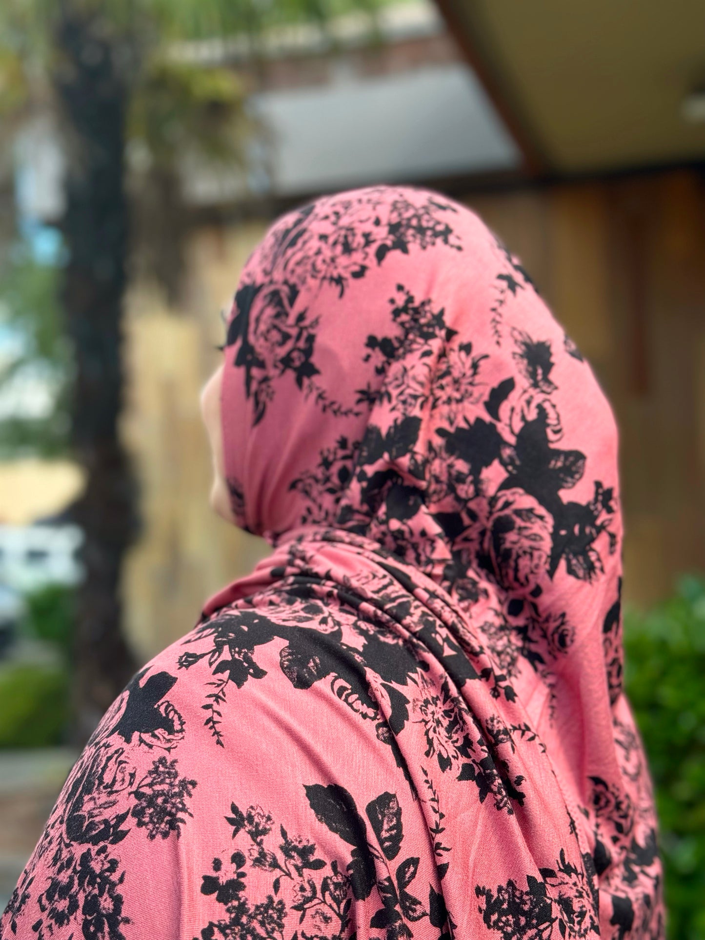 Printed Jersey Hijab: Deep Rose