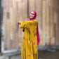 Pocket Anorak Abaya - Golden Hibiscus Bloom