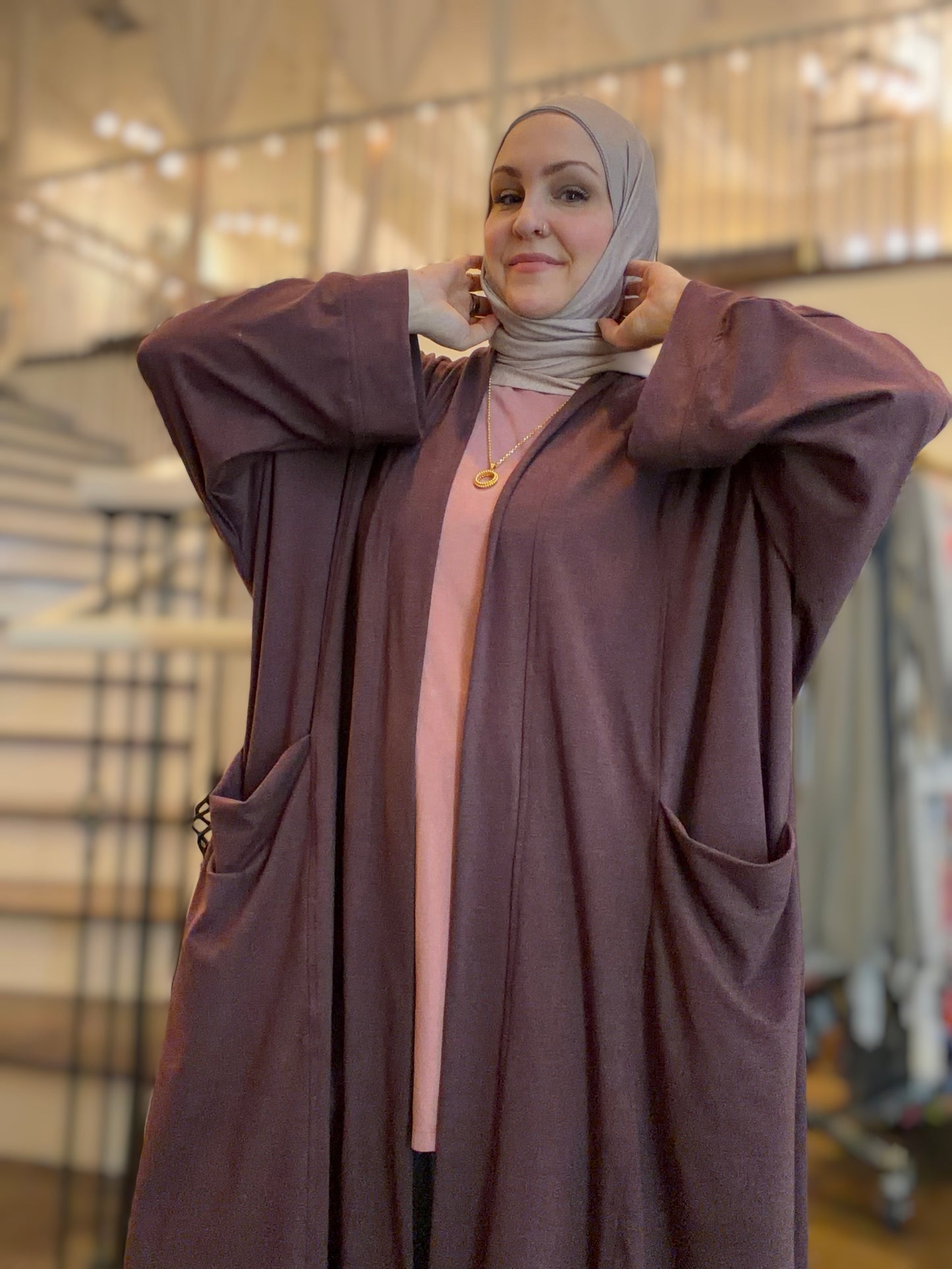 Pocket Anorak Abaya - Eggplant Athleisure