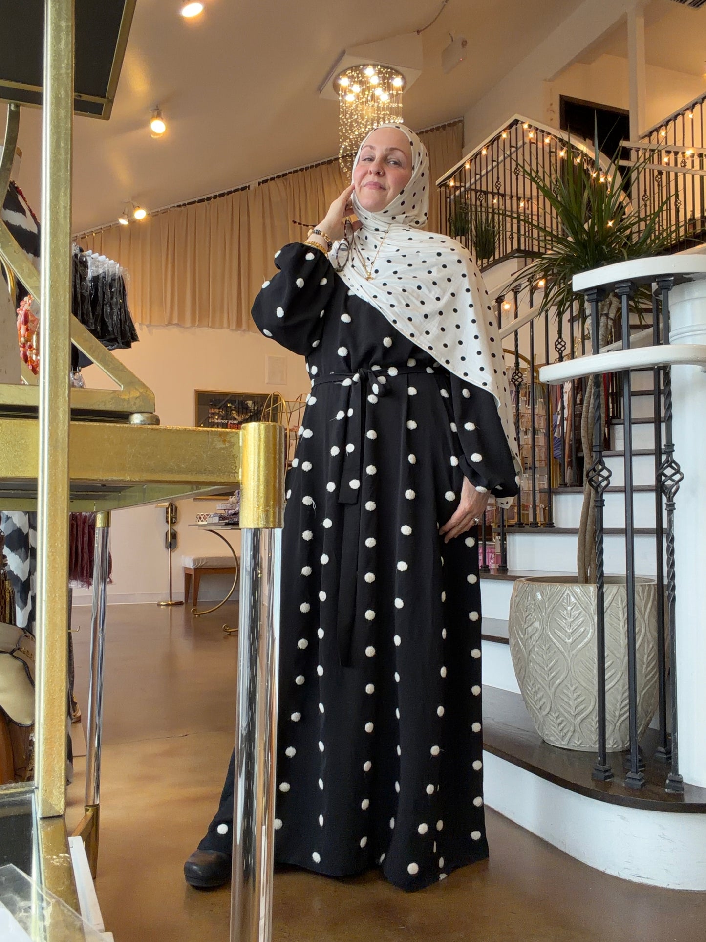 Printed Jersey Hijab: Tres Classic Polka Dots