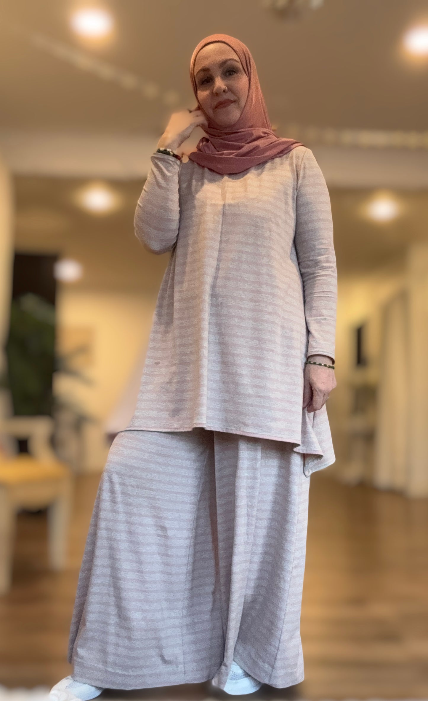 MC Everyday Active Tunic - Blush Heather Stripe