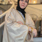 Metallic Oversized Abaya: Gold on Beige
