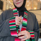 Guadalupe Pocket Charcoal Abaya – Majestic Serape Red & Green