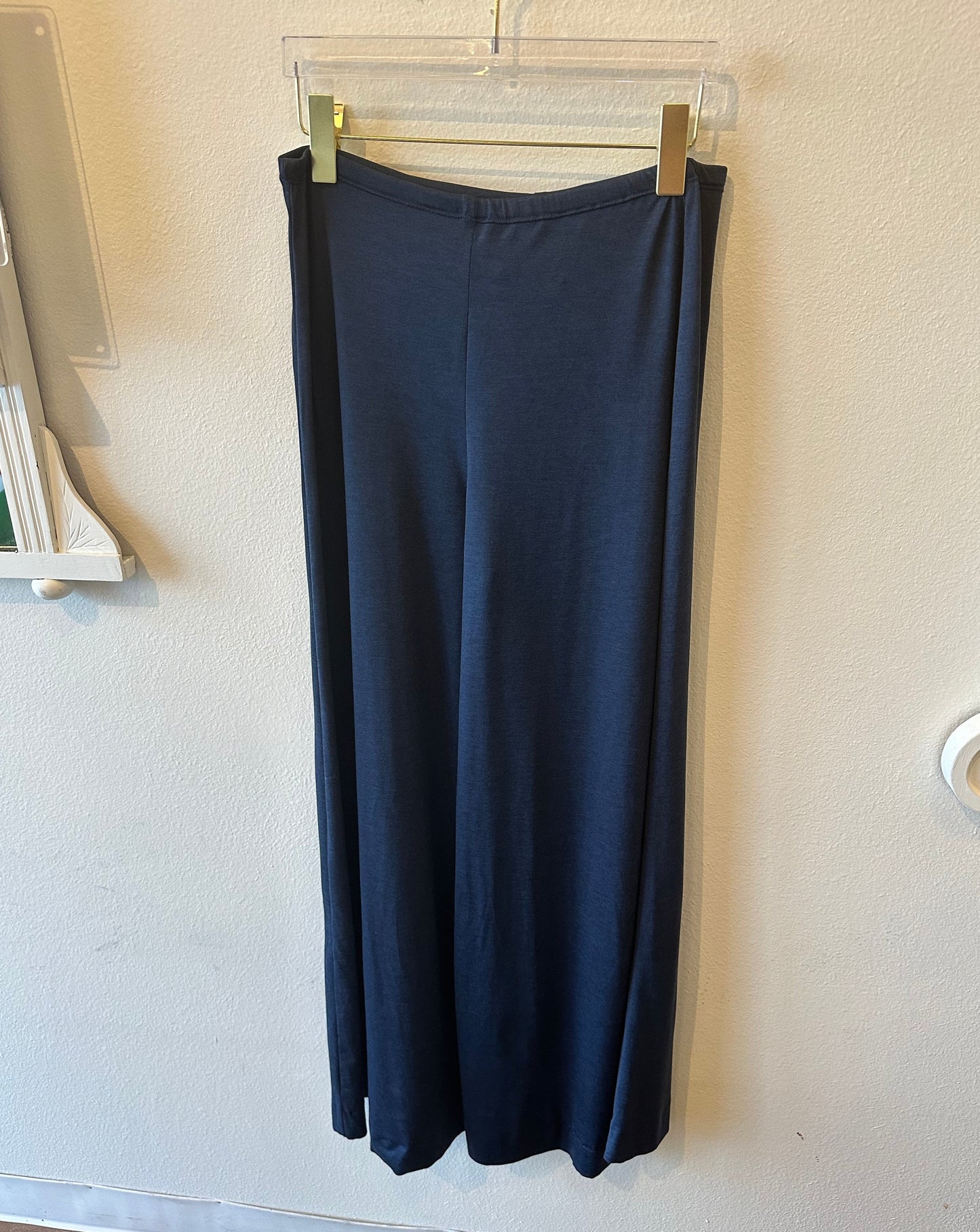 Performance Jersey Palazzo Pant: Navy Jagua