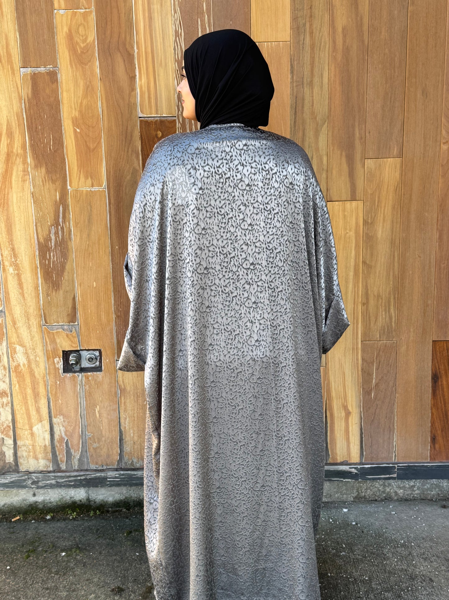 MC Burnout Chiffon Bisht: Steele Grey Pom Poms