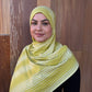 Printed Jersey Hijab: Striped Chartreuse