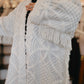 Up-cycled Nour Abaya - Ivory Heirloom Fringe