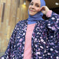Nour Oversized Satin Abaya - Purple Ferrasha